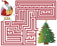 labirynt Święty Mikołaj i choinka
