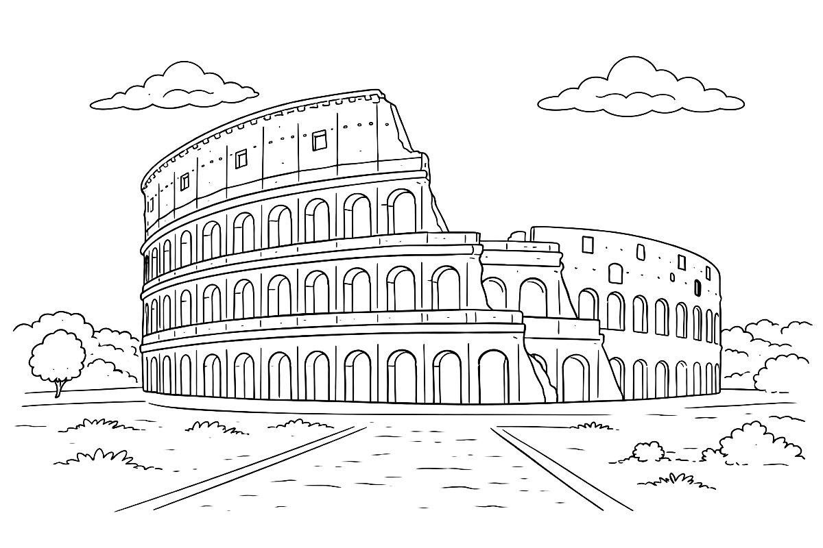 Colosseum - kolorowanka do druku Koloseum