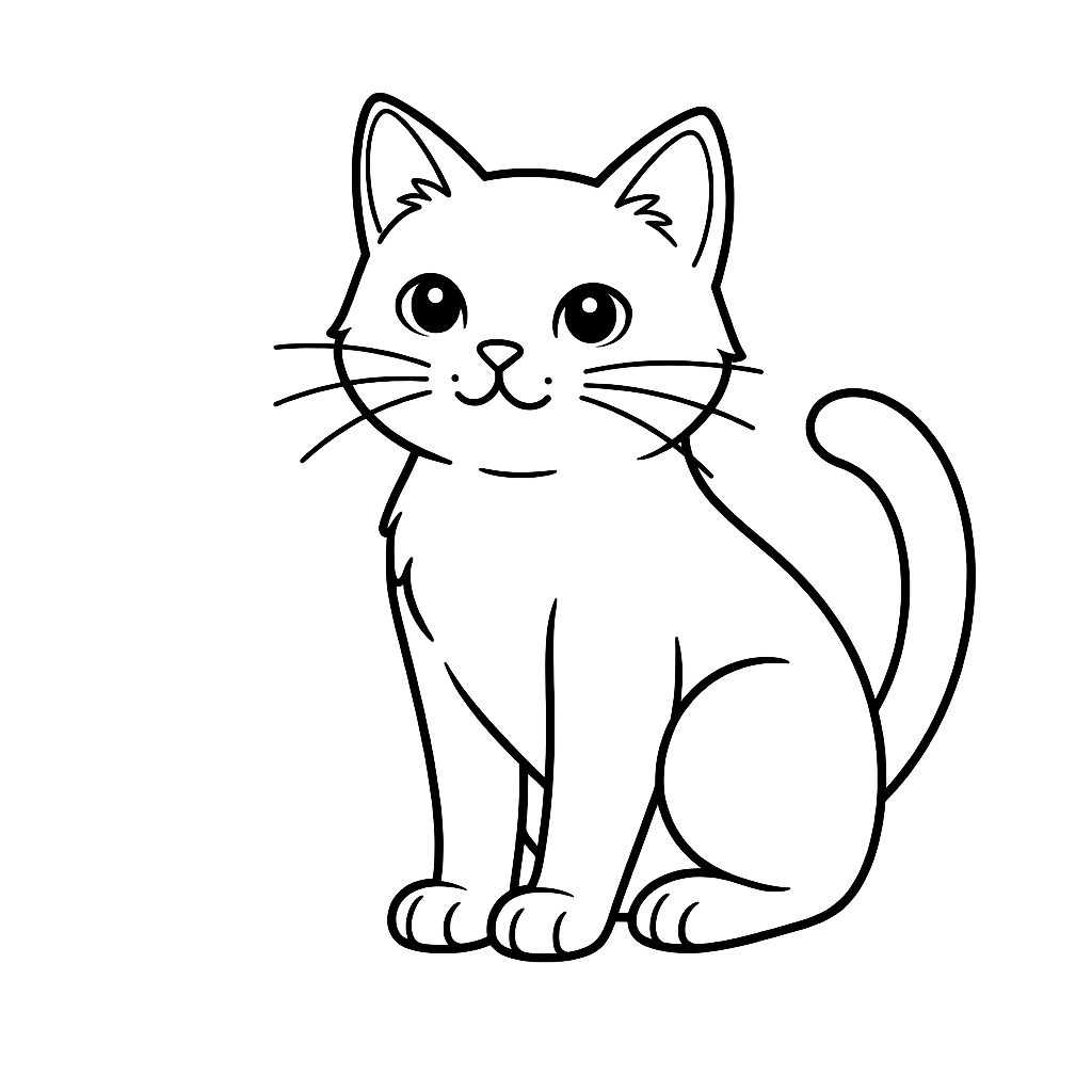 Kot - kolorowanka do druku