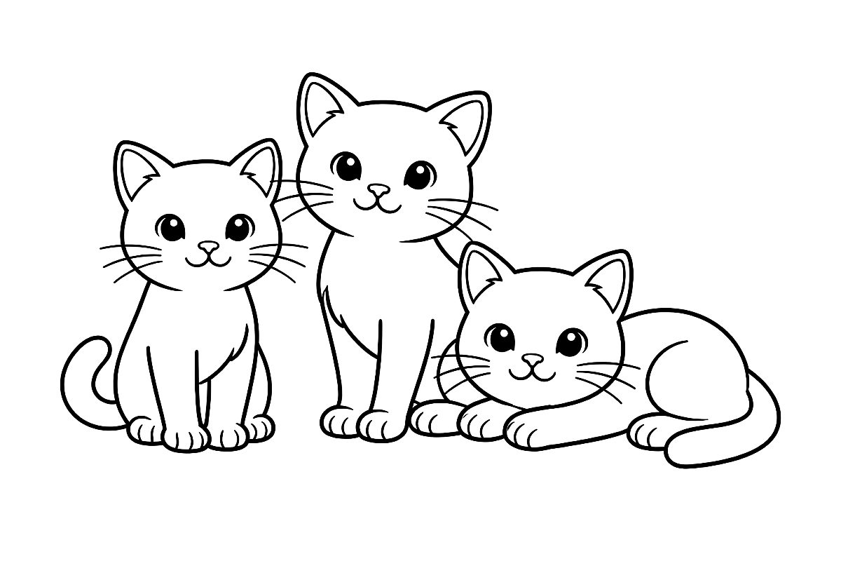 Koty - kolorowanka do druku