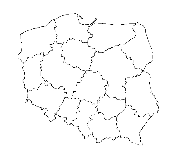 Mapa Polski - kolorowanka do druku