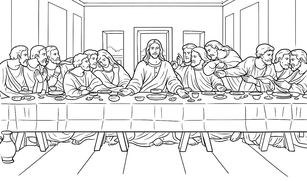 Ostatnia Wieczerza - kolorowanka do druku