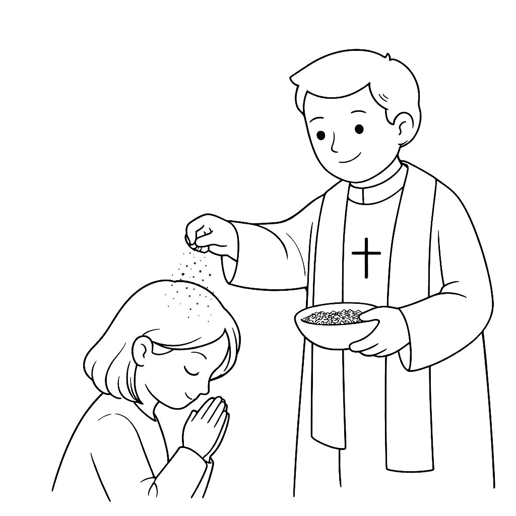 Środa popielcowa - kolorowanka do druku