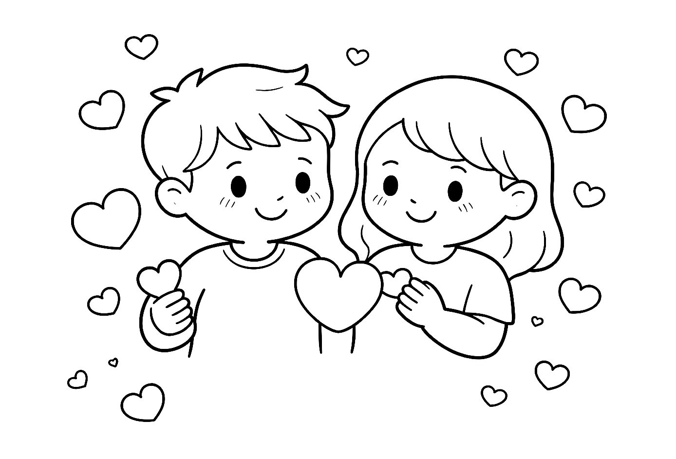 Walentynki - kolorowanka do druku