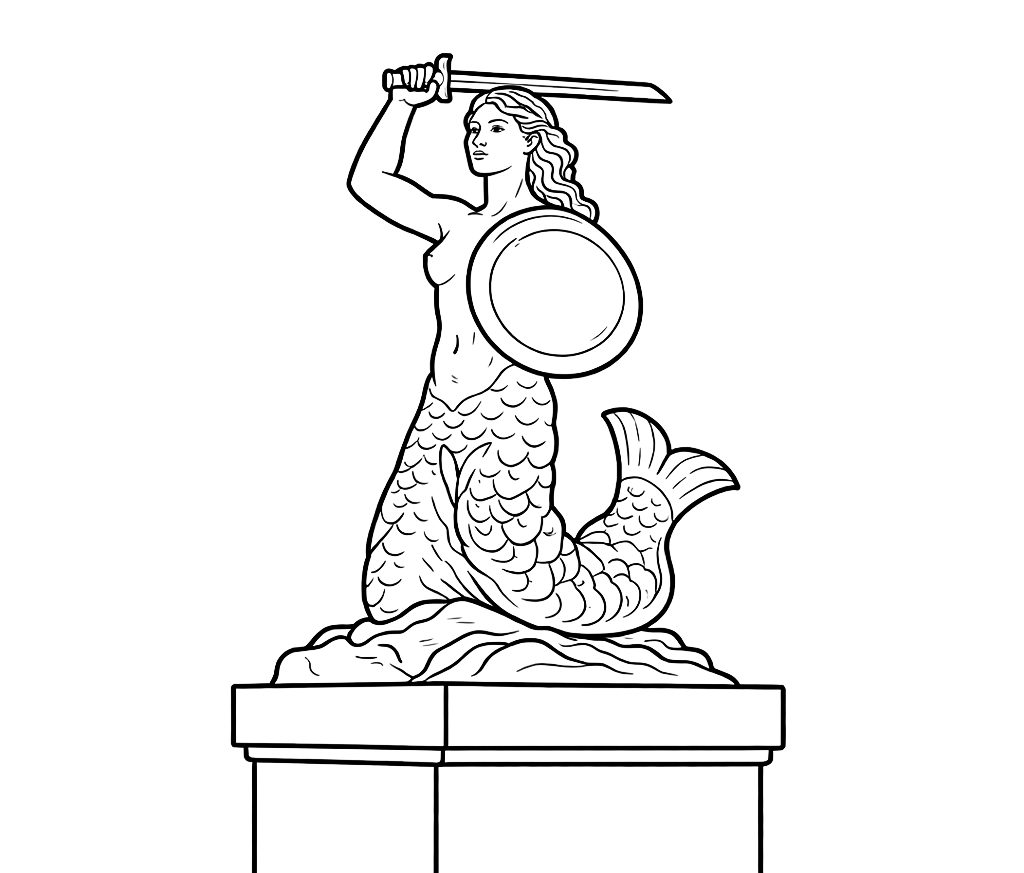 Warszawska Syrenka - kolorowanka do druku