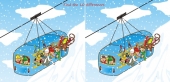 znajdź różnice Kolejka narciarska - zima
